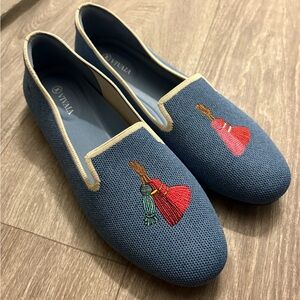 Round-Toe Embroidered Loafers (Audrey) Womens Vivaia Ballet Flats size 43